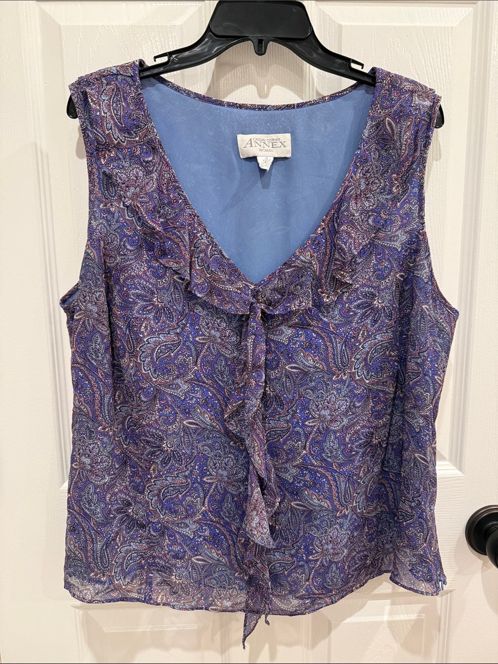Annex Purple Paisley Tie-Front Camisole